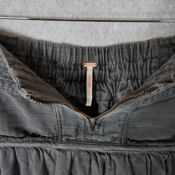 Free People Frost Bite Mini Skirt Layerd Ruffle Womens Size 8 Gray Y2k Style - Picture 5 of 13